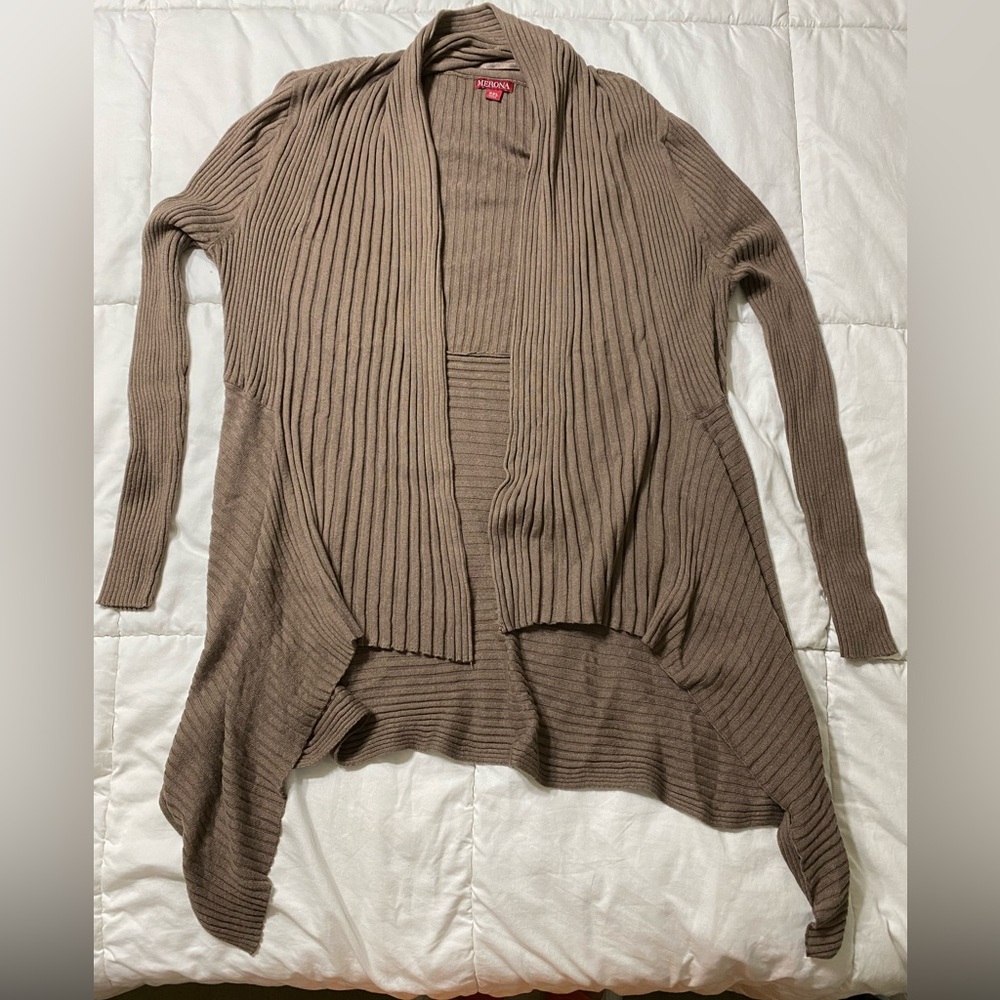 Merona Women's Taupe Ribbed Cardigan